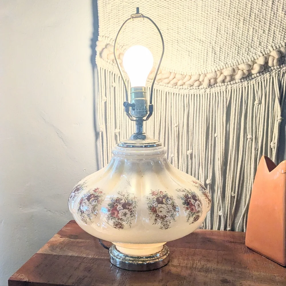 Vintage Leviton Falkenstein Bubble Glass Table Lamp MCM Hollywood Regency - Picture 3 of 5